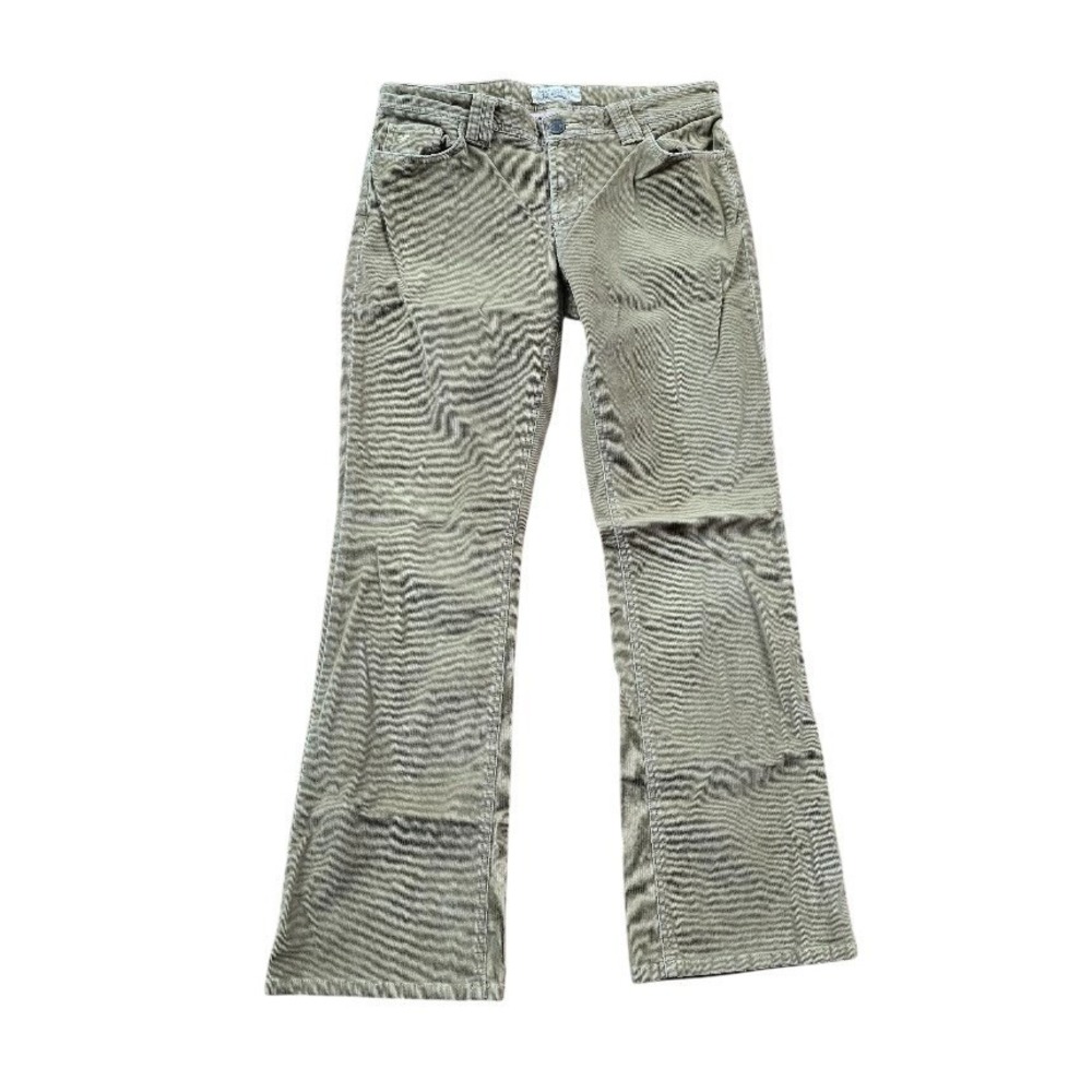 American Eagle Khaki Corduroy Bootcut Pants Women 10 Reg Stretch Midrise Y2K